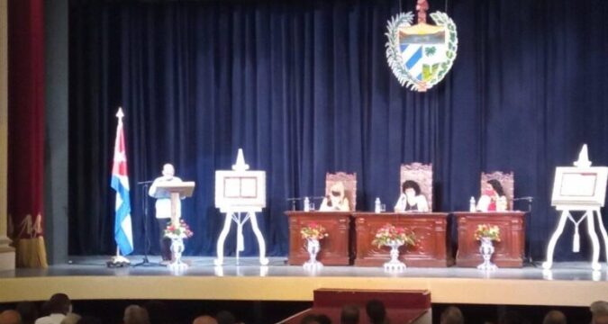 La Asamblea Solemne del Poder Popular con motivo del aniversario 328 de la ciudad de San Carlos y San Severino de Matanzas tuvo lugar en la noche de este 12 de octubre en el neoclásico Teatro Sauto, Monumento Nacional.
