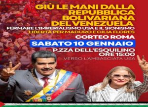 Convocan en Italia a marcha contra la agresión de EEUU a Venezuela