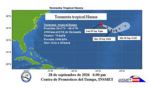 Insmet: Tormenta tropical Hanna no representa peligro para Cuba